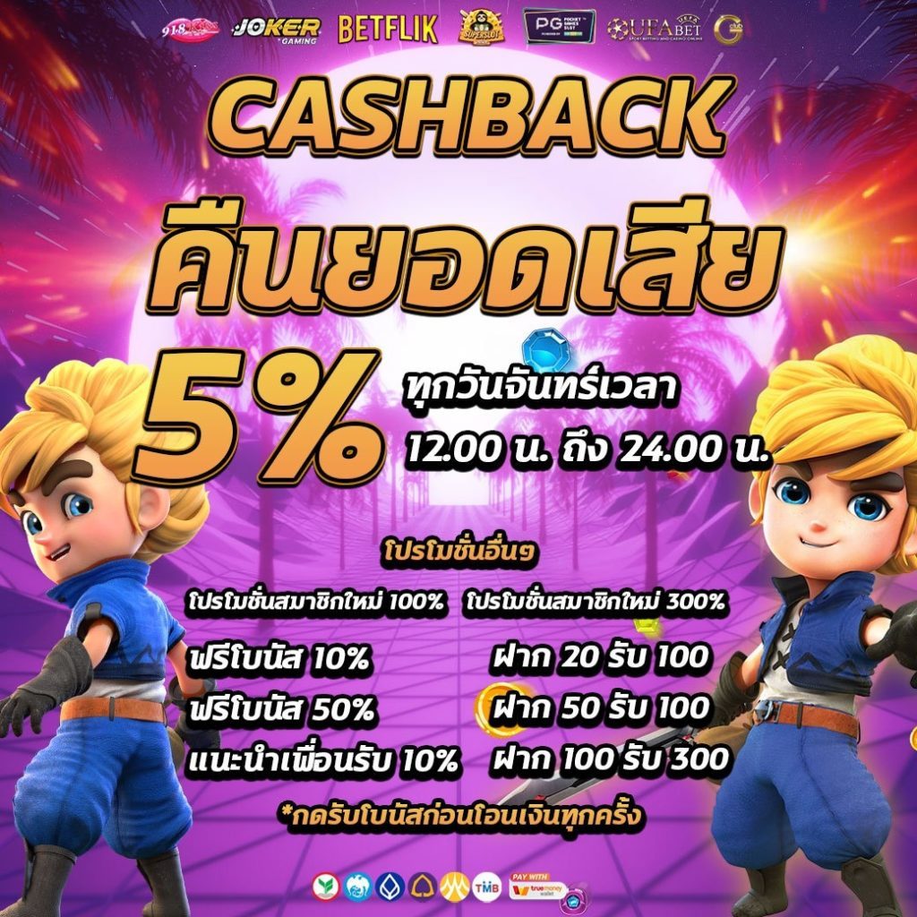 Cashback คืนยอดเสีย 5%